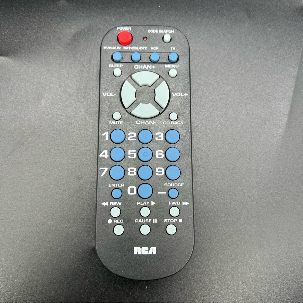 RCA Universal Remote Control  4 Device Controls TV, Cable, VCR, DVD RCR804BGDR